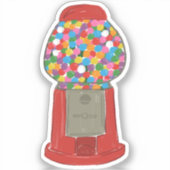 Classic Red Gumball Machine Snoep Bubble Gum Sticker (Voorkant)