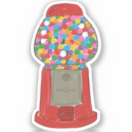 Classic Red Gumball Machine Snoep Bubble Gum Sticker