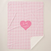 Classic Red Hearts Personalized Valentine Gift  Sherpa Deken (Voorkant)