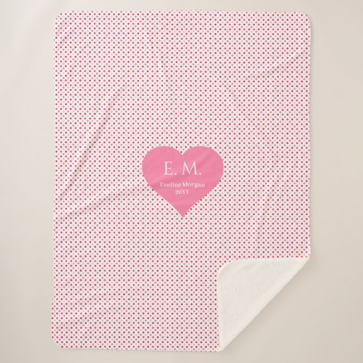 Classic Red Hearts Personalized Valentine Gift  Sherpa Deken (Voorkant)