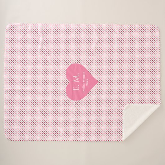 Classic Red Hearts Personalized Valentine Gift  Sherpa Deken (Voorkant (horizontaal))