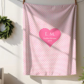 Classic Red Hearts Personalized Valentine Gift  Sherpa Deken