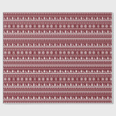 Classic Red Holiday Christmas Sweater Pattern Cadeaupapier (Vlak)