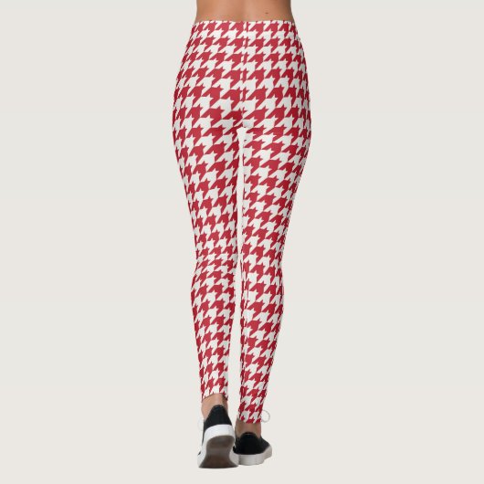 Classic Red Houndstooth Pattern-Leggings Leggings (Achterkant)