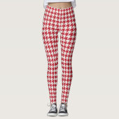 Classic Red Houndstooth Pattern-Leggings Leggings (Voorkant)
