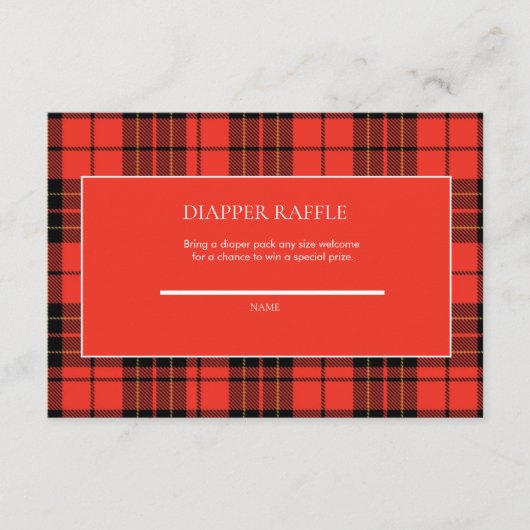 Classic Red  Inspired Baby Shower Enclosure Card Informatiekaartje (Voorkant)