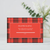 Classic Red  Inspired Baby Shower Enclosure Card Informatiekaartje (Staand voorkant)