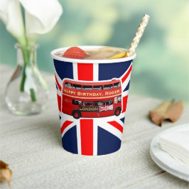 Classic Red London Double-Decker Bus Papieren Bekers
