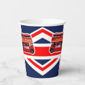 Classic Red London Double-Decker Bus Papieren Bekers (Links)