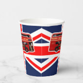 Classic Red London Double-Decker Bus Papieren Bekers (Rechts)
