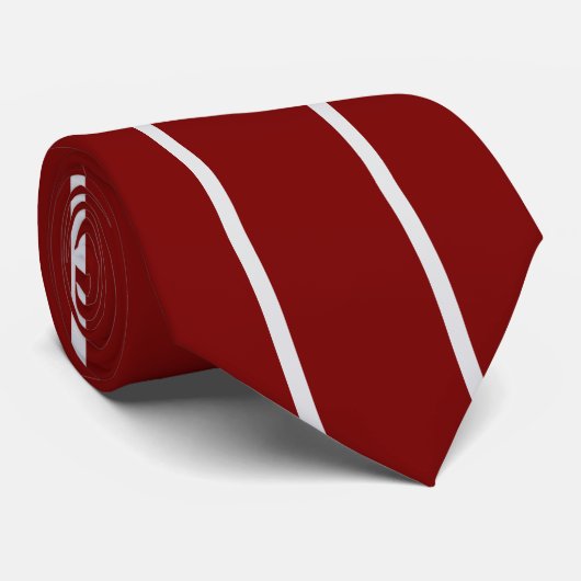 Classic Red Maroon White Striped Neck Tie Stropdas (Opgerold)