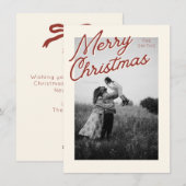 Classic Red Merry Christmas Photo Card Feestdagenkaart (Voorkant / Achterkant)