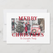 Classic Red Merry Christmas Photo  Feestdagenkaart (Voorkant)