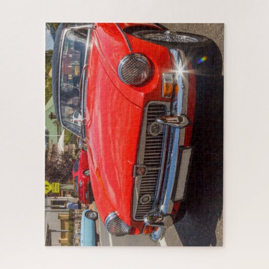 Classic red MGB roadster sport car. Legpuzzel (Verticaal)