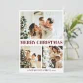 Classic Red Minimal Merry Christmas Holiday Kaart (Staand voorkant)