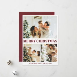Classic Red Minimal Merry Christmas Holiday Kaart