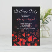 Classic Red Old School Verjaardagsfeest Uitnodigen Kaart (Staand voorkant)