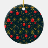 Classic Red Ornaments Ceramic Christmas Ornament (Achterkant)