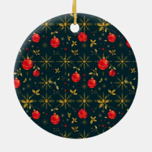 Classic Red Ornaments Ceramic Christmas Ornament (Achterkant)