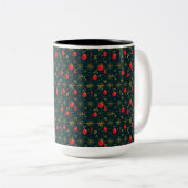 Classic Red Ornaments Christmas Coffee Mug (15 oz) Tweekleurige Koffiemok (Voorkant rechts)