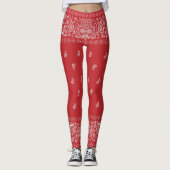 Classic Red Paisley Bandana Design Leggings (Voorkant)