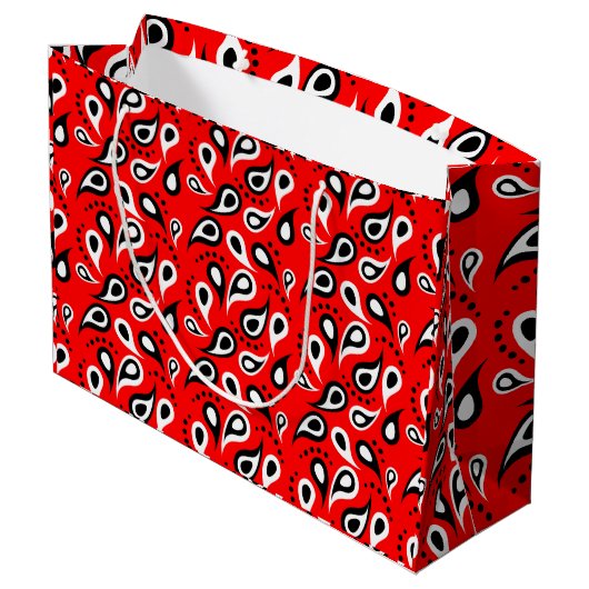 Classic Red Paisley Print Bandana Pattern Occasion Groot Cadeauzakje (Achterkant Gekanteld)