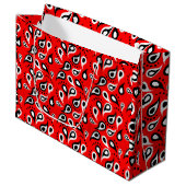 Classic Red Paisley Print Bandana Pattern Occasion Groot Cadeauzakje (Voorkant Gekanteld)
