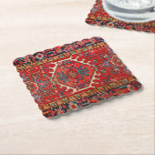 Classic Red Persian Oriental Rug Kartonnen Onderzetters (Gebogen)