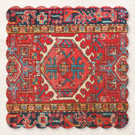 Classic Red Persian Oriental Rug Kartonnen Onderzetters