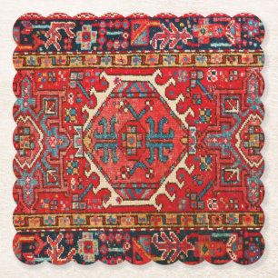 Classic Red Persian Oriental Rug Kartonnen Onderzetters