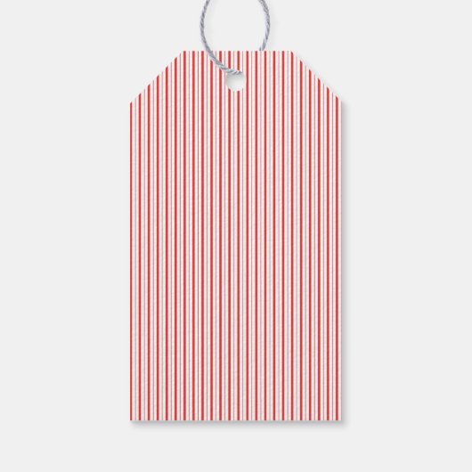 Classic Red Pink Stripes & Bow Frame Christmas  Cadeaulabel (Achterkant)