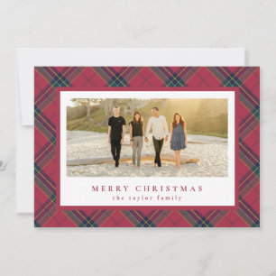 Classic Red Plaid Christmas Kaart