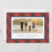 Classic Red Plaid Christmas Kaart (Voorkant)