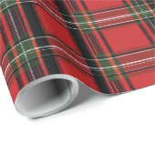 Classic Red Plaid Christmas Wrapping Paper Cadeaupapier (Rol Hoek)