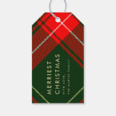 Classic Red Plaid Gepersonaliseerde Kerst Cadeaulabel (Achterkant)