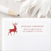 Classic Red Plaid Rendier Vakantieadres Etiket (Insitu)