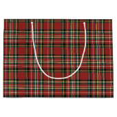 Classic Red Plaid Tartan Cozy Christmas Groot Cadeauzakje (Voorkant)