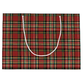 Classic Red Plaid Tartan Cozy Christmas Groot Cadeauzakje