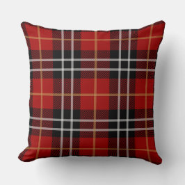 Classic Red Plaid Throw Pillow Kussen
