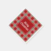 Classic Red Plaid Vrolijk Kerstfeest Servet (Hoek)