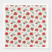 Classic Red Poinsettias Botanical Pattern Servet (Voorkant)