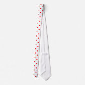 Classic Red Polka Dot Pattern op wit Stropdas (Achterkant)