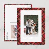 Classic Red Pset Pattern Merry kerstfoto Feestdagenkaart (Voorkant / Achterkant)