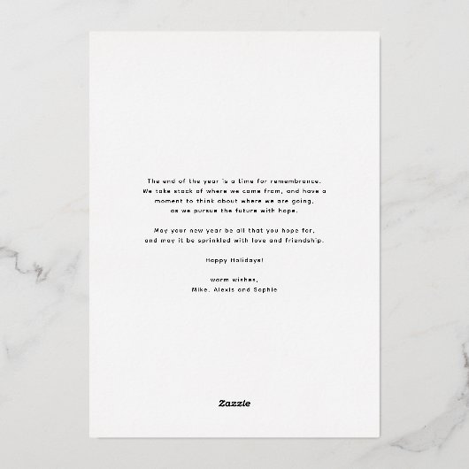 Classic Red Pset Pattern Merry kerstfoto Folie Feestdagenkaart (Achterkant)