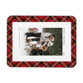 Classic Red Pset Pattern Merry kerstfoto Magneet (Horizontaal)