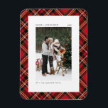 Classic Red Pset Pattern Merry kerstfoto Magneet<br><div class="desc">Breng een vleugje vakantiejuichen naar uw huis met onze Photo Christmas Magnet! Perfect voor het weergeven van gekoesterde herinneringen, deze magneet stelt u in staat om het te personaliseren met uw favoriete feestelijke foto, waardoor het een unieke toevoeging is aan uw vakantiedecor. Een ideaal cadeau voor familie en vrienden -...</div>