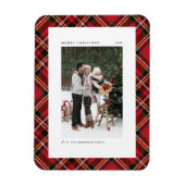 Classic Red Pset Pattern Merry kerstfoto Magneet (Verticaal)