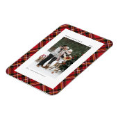 Classic Red Pset Pattern Merry kerstfoto Magneet (Linkerzijde)