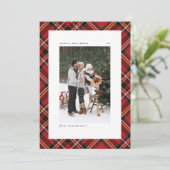 Classic Red Pset Pattern Prettige feestdagen Foto (Staand voorkant)