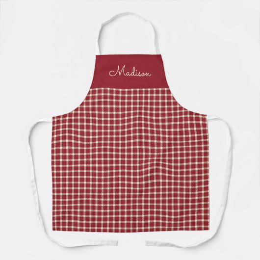 Classic Red Pset Pattern Schort met naam (Voorkant)